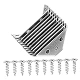 LIFKOME 10 piezas Soportes de Ángulo Trapezoidal de Acero Inoxidable Soportes de Esquina Resistentes con Tornillos para Refuerzo de Estanterías Escritorios y Vigas de Madera