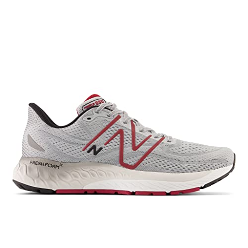 New Balance Men's Fresh Foam X 880v13 Running Shoe Aluminum Grey/Crimson/Black 9 Wide