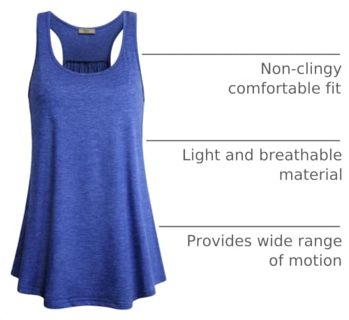 Image of Cestyle Womens Sleeveless Scoop Neck Flowy Loose Fit Workout Shirts Racerback Long Tank Tops