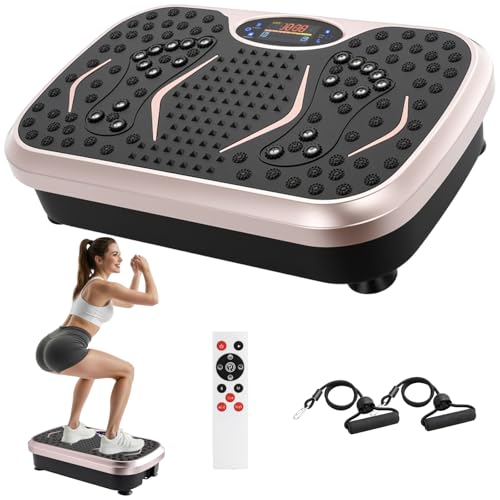 TLGREEN Vibrationsplatte 99 Stufen 5 Trainingsprogramme, Kompaktes Design, Leiser Motor, Trainingsbänder, rutschfest, Fitness Vibrationsboard für Zuhause, Fettverbrennung & Muskelaufbau, Champagner TLGREEN Vibrationsplatte 99 Stufen 5 Trainingsprogramme, Kompaktes Design, Leiser Motor, Trainingsbänder, rutschfest, Fitness Vibrationsboard für Zuhause, Fettverbrennung & Muskelaufbau, Champagner