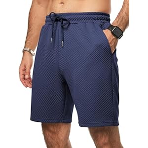 JMIERR Herren Textur Kurze Hosen mit 3 Taschen 2025 Sommer Casual Loose Shorts Elastische Taille