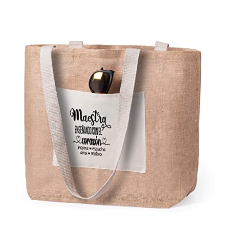 Los Eventos de la Tata. Bolsa tote bag playa Regalo para profes