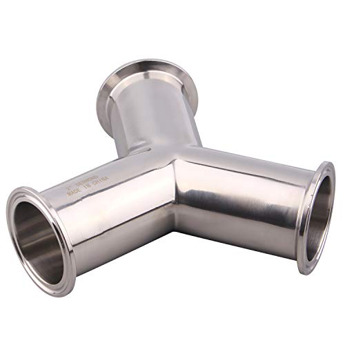 Image of DERNORD Tri Clamp Wye Clamp End True Y Type Cross Tee Tube Stainless Steel 304 Three Way Elbow 2 Inch Pipe OD