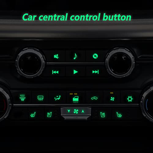 Glowing Car Center Console Button Stickers, Car Decorative Switch Label Stickers For Covering Broken And Faded Control Buttons, Cool Car Interior Accessories (B-132Pcs) #TOP4