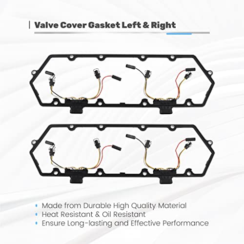 Gesexi Valve Cover Gasket Kit With 8 Glow Plugs & 4 Injector Glow Plug Harnesses & Relay Solenoid & Controller Compatible With 94-03 7.3L Ford Powerstroke Diesel #TOP1