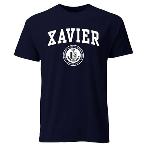 Barnesmith Xavier University Musketeers Short-Sleeve T-Shirt, Heritage, Navy, Large