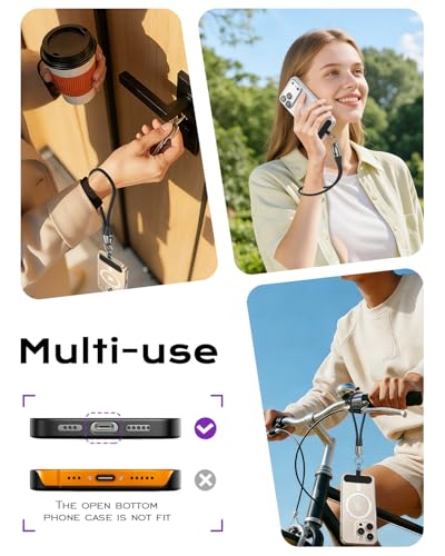 Image of USB C Short Charging Data Cable Lanyard Anti-Drop Wrist Strap Keychain PD 240W 5A Fast Charging Phone Wrist Strap (30cm) Type C Charging Cord Braided 480mbps Data Transfer