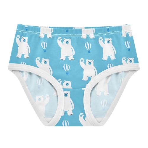 Girls' Underwear Cute Polar Bear Hot Air Balloon Blue Toddle Brief Panties 2303927