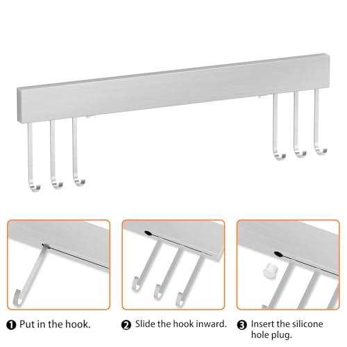 SMART&COOL Magnetic Knife Holder for Wall with 6 Hooks - 40CM Stainless Steel Knife Magnetic Strip, Extra Strong Rack for Knives, Kitchen Utensils and Tools - Image 6