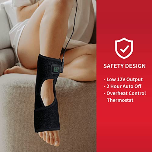 Creatrill Heated Achilles Tendonitis / Plantar Fasciitis Foot Ankle Wrap With 3 Level Controller, Pad For Moist Heat Therapy, Injuries Pain Relief For Sprains, Strains, Arthritis, Torn Tendons #TOP6