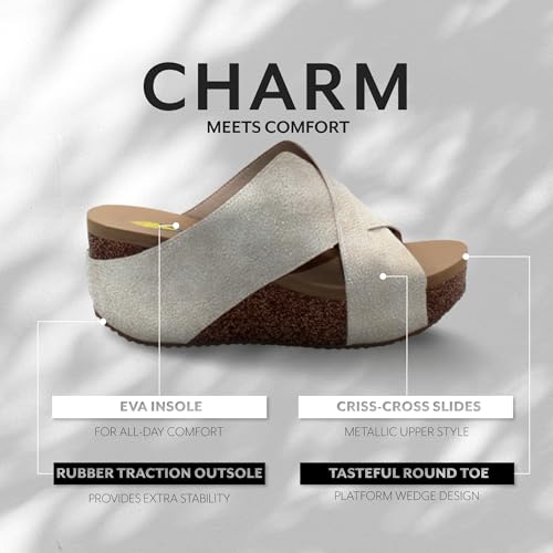 VOLATILE Women's Firefly Wedge Sandal, Gold, 103