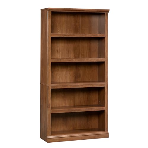 Sauder 5-Shelf Split Bookcase/ Book shelf, Oiled Oak finish