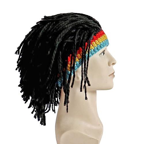 Lustige Strickmütze Mit Dreadlock-Perücke, Braun – Für Cosplay, Parties & Als Lustiges Accessoire