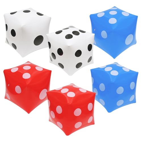 Jumbo Inflatable Dice Set for Indoor/Outdoor Games, 6 Pcs