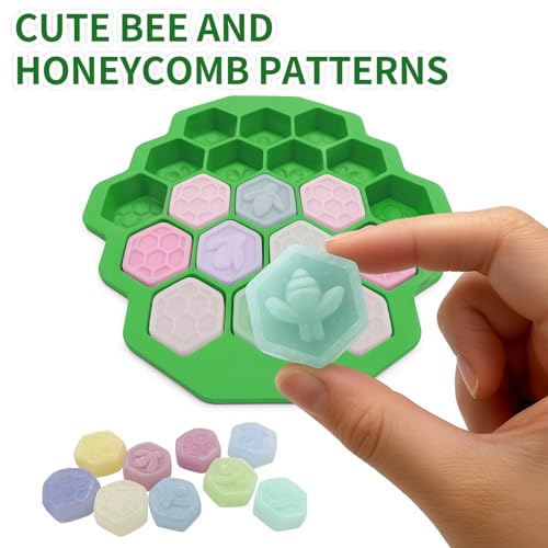 Zilphoba 2pcs Honeycomb Silicone Mold, Non-Stick 19 Cavities Bee Silicone Mold, Honey Comb Molds for Chocolate, Candy, Ice Cube, Cakes (Green) by Zilphoba - Image 5
