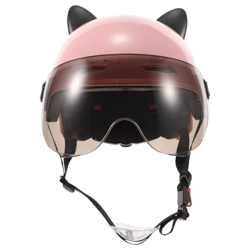 Casco de bicicleta orejas de gato ligero y resistente de ABS semicerrado