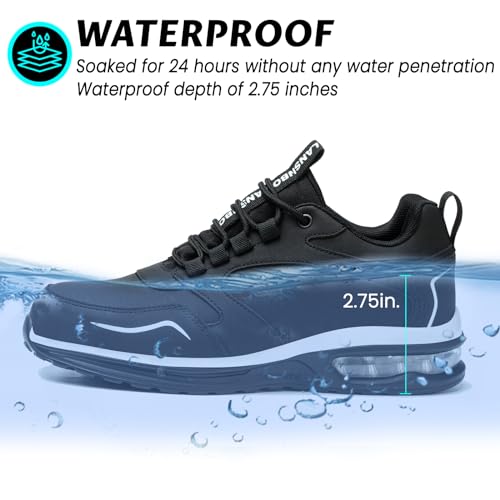 Image of LANSNBO Waterproof Steel Toe Shoes for Women Non Slip Sneakers | Work safety protection, puncture proof sole, comfortable lightweight, for industrial construction food service jobs