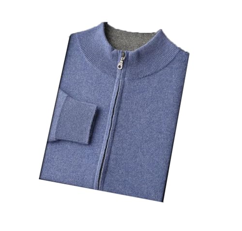 Men's O-Neck 100 Percent Cashmere Sweater Casual Business Knitted Cardigan Long Sleeved Sweater