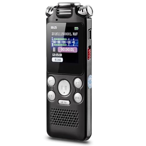 Image of Professional Digital Audio Recorder- Voice Activated with 3 Microphones| HD Noise Reduction |128GB Memory | Long Battery Life | Multi Language Support for Lectures, Meetings, and Interviews