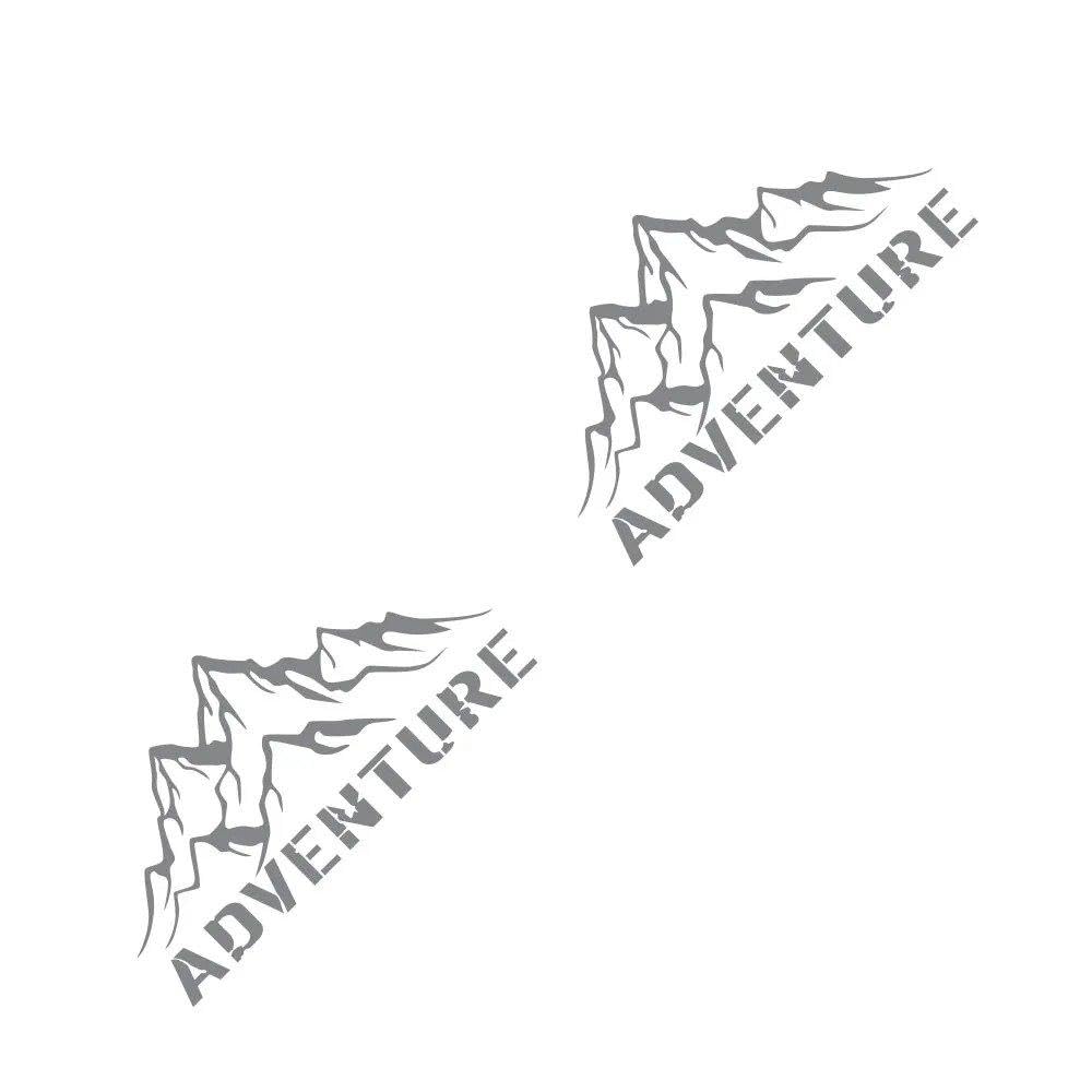 Dabhuoc Glossy Gray Car Stickers Mountain Adventure Edition Decoration For Rv Camper Van Motorhome Caravan(Glossy Gray)