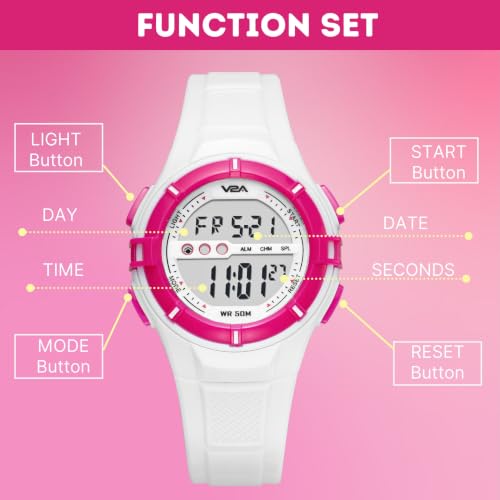 Image of V2A Kids Watch - Waterproof Multi-Functional Digital Sports Watch for Ages 5-13, 30M Water Resistance, Gift for 5-10 Year Olds