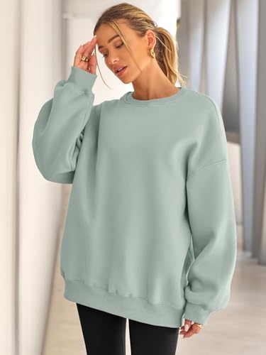 Image of EFAN Womens Oversized Sweatshirt Crewneck Sweater Casual Fall Outfits 2026 | Fleece Lined Stretchy Hoodies Basic Comfort Clothes Loose Maternity Workout Gym Lounge Wear Winter Airport Fashion