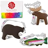 Ann Clark Mountain Wildlife Cookie Cutter Set of 3, Made in USA