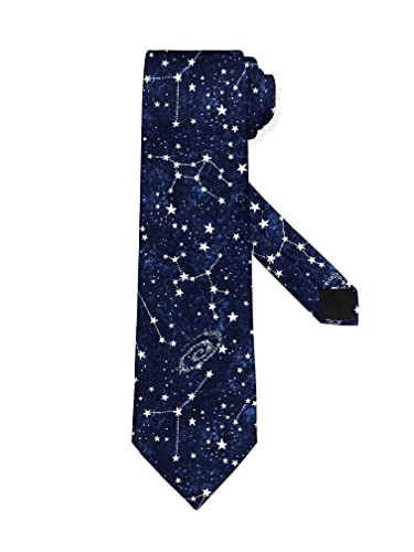 Wpamlrta Corbata para hombre, divertida, moderna, delgada, delgada, casual, formal, boda, regalo de negocios, Estrellas de la noche estrellada de, Taille unique