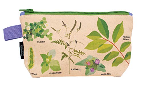 The Unemployed Philosophers Guild Weed Bag - 9" Canvas Zipper Plant Themed Pouch for Pencils, Tools, Cosmetics, Toiletries and More
