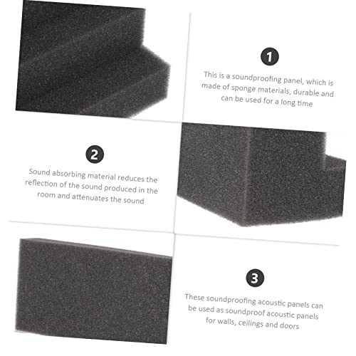 VANZACK 4 piezas paneles acústicos de esponja de alta densidad para absorción de sonido, paneles en forma de cuña para estudios de grabación, oficinas y hogares, color negro miniatura 7