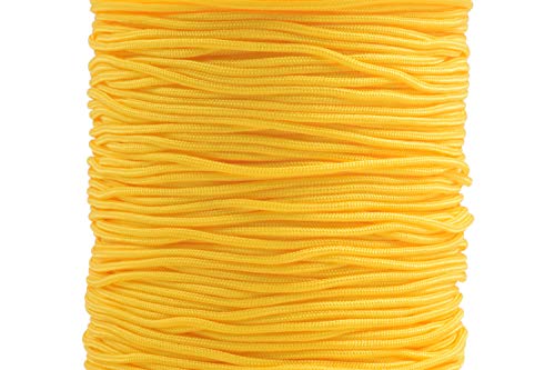 KONMAY 1.5mm Braided Nylon Bracelet Making String Cord,150 Yards Nylon Shamballa Macramé/Beading Cord Lift Shade Cord,Yellow 543