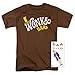 Popfunk - Willy Wonka Vintage Wonka Bar Logo T-Shirt (Large) Brown