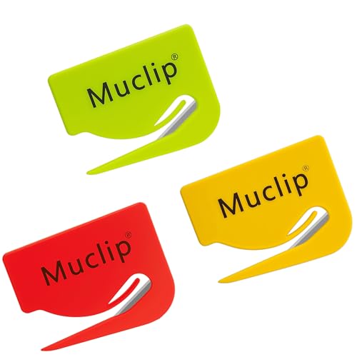 MUCLIP 3 Pack Safety Letter Opener - Hidden Stainless Steel Blade,ABS Ergonomic Envelope Slitter Letter Opener for Mail,Envelope,Packages,Wrapping Paper,Office & Home