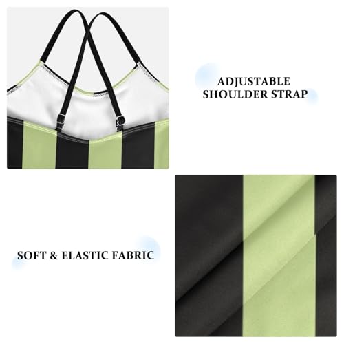 GuoChe Striped Green Black Swimsuits for Girls 1-Piecing Toddler Bathing Suit Girl Toddler Swim Suits for3