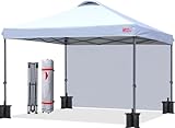 MASTERCANOPY Durable Pop-up Canopy Tent with 1 Sidewall (12x12 ft, White)