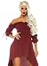 Leg Avenue Women's High Low Peasant Dress Costume, Burgundy, Small/Medium