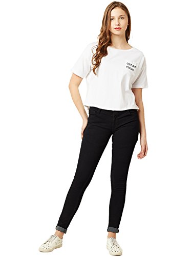Image of Miss Chase Women's Maroon Super Soft V-Neck Short Sleeves Cotton Solid Regular Fit T-Shirt