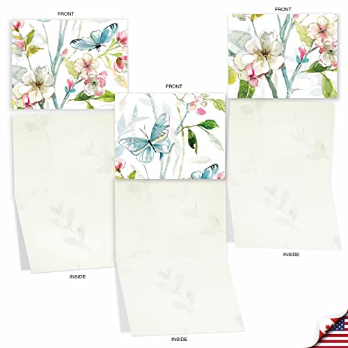 Cartes de note fleurs de cornouiller à l'aquarelle pour votre correspondance