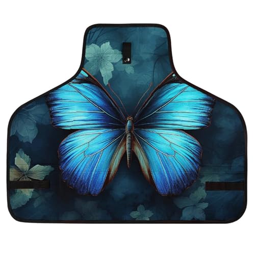 Delantal de trabajo con diseño de mariposa azul y 8 bolsillos miniatura 1