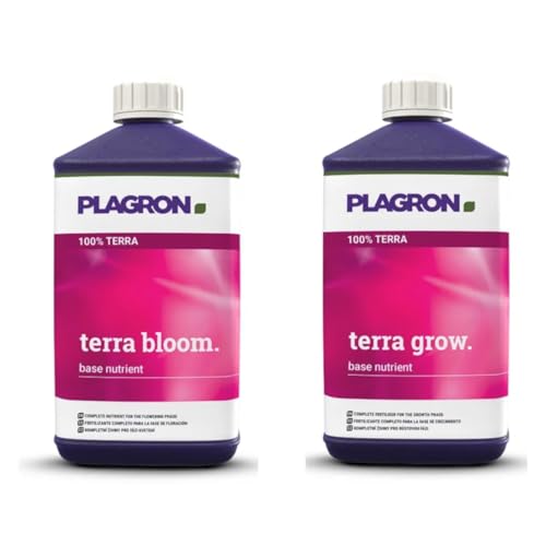 Plagron Terra Grow & Terra Bloom Set je 1 Liter | Dünger-Set für Wuchs und Blüte | mineralischer Basisdünger | Grow-Nutrients | Flüssigdünger Wachstums- & Blütephase