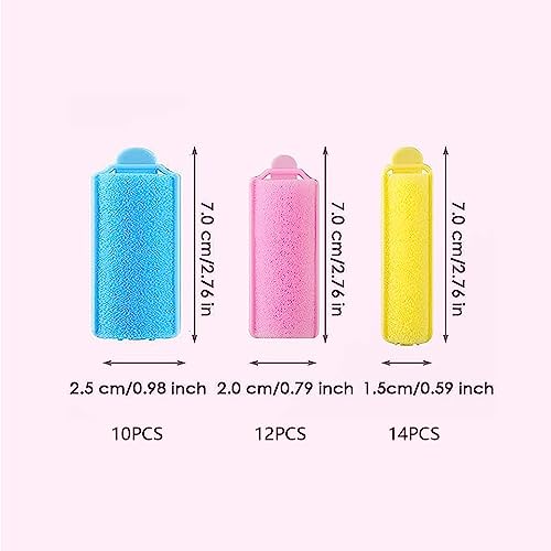 36 Pieces Foam Hair Rollers,foam hair rollers,Rollers Flexible Sleeping Curlers Soft Hairdressing Curlers for Women Girls Hair Styling (Color Random) - Image 3