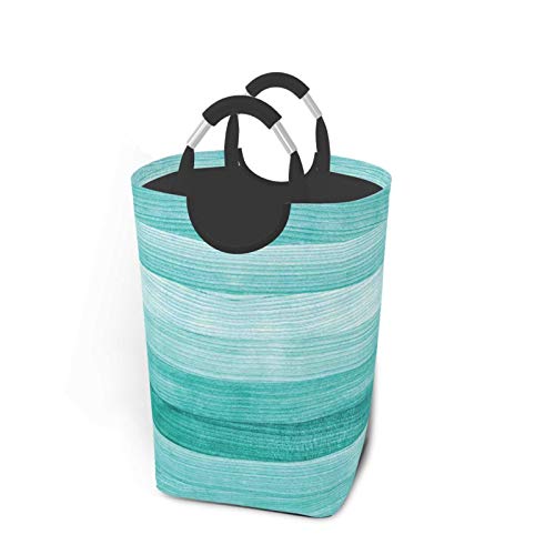 Wäschesack,Gemaltes Holzbrett mit horizontalen Linien Geburtstage Osterferien drucken Hintergrundbild,Großer faltbarer