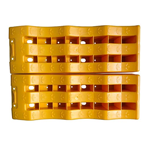 KATSU Caravan Auffahrkeile Stufenkeile 2er-Set 4 Tonnen Kapazität, Bremskeil Ausgleichsrampe, 3 Nivellier, für Camper Van Wohnmobile Wohnwagen Fahrzeuge Garage 161924