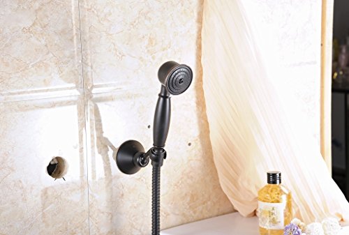 Greenspring Commercial Universal Showering Components Vintage Style Hand Shower Unit Oil Rubbed Bronze Brass Hand Shower Head + Shower Hose + Shower Pedestal Holder