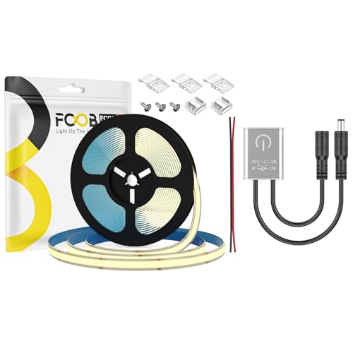 Tira LED COB 5m IP65 4000K 480LEDs/m con dimmer táctil miniatura 1