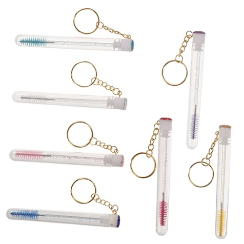 PartyKindom 8pcs Reusable Eyelash Brush Portable Makeup Tool for Eyelash Application Lightweight Mascara Wand Applicator Elegant Colors with Dust Cover Essential Makeup Supplies