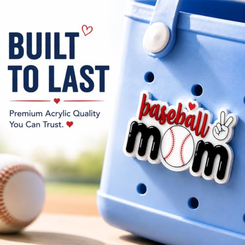 Baseball Mom Bag Charm – Cute Baseball Charms for Perforated Tote Bags miniatura 6