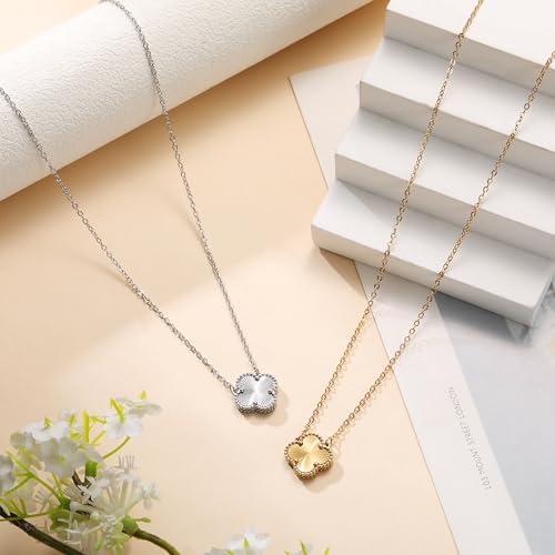 Clover Pendant Necklace for Women 18K Gold Plated Four Leaf Clover Necklaces Lucky Simple Jewelry Gifts for Women - Image 6