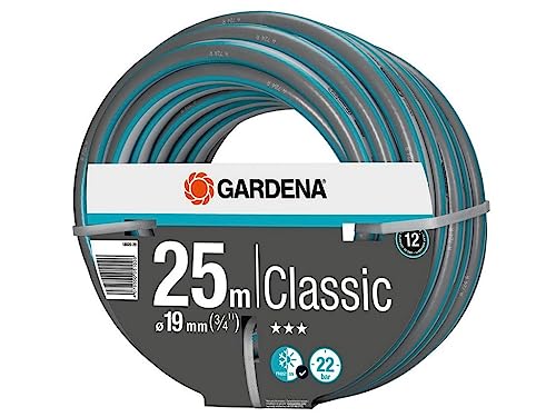 Classic Schlauch 19 mm (3/4 Zoll) 25 m: Universeller Gartenschlauch aus robustem Kreuzgewebe 22 bar Berstdruck UV-beständig ohne Systemteile 12 Jahre Garantie (18026-29) (25m)