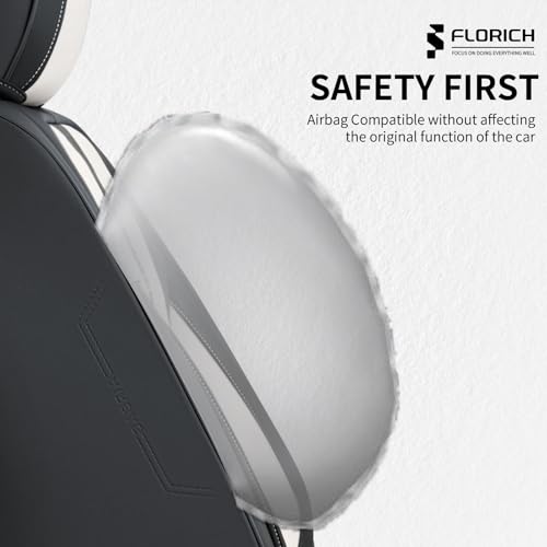 FLORICH Car Seat Covers Full Set, Leather Seat Covers for Cars 5 Seats, Waterproof Car Seat Protector,Automotive Seat Covers & Accessories Fit for SUV Sedan Truck-Black&White by FLORICH - Used condition - Image 5